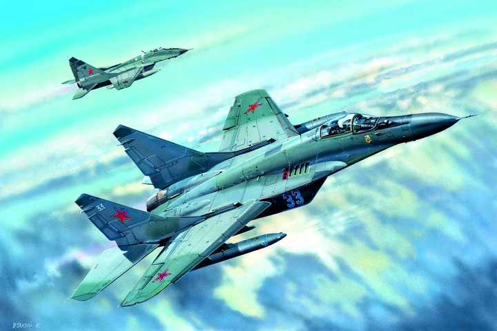 Fighter Jet green sky