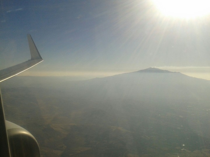 Etna volcano from airplane
