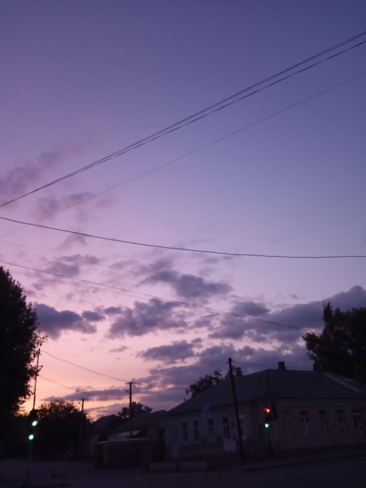 холодный вечер, но теплый закат