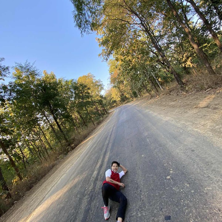 on the road