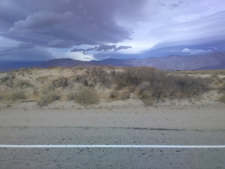 storm arriving in the desert.