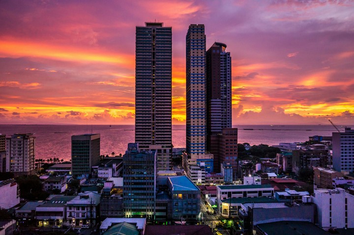 building sunset