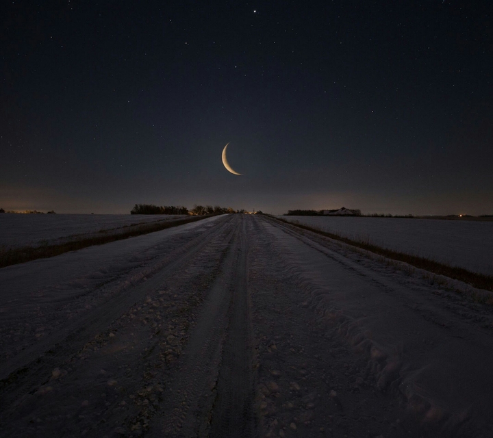 winter night road