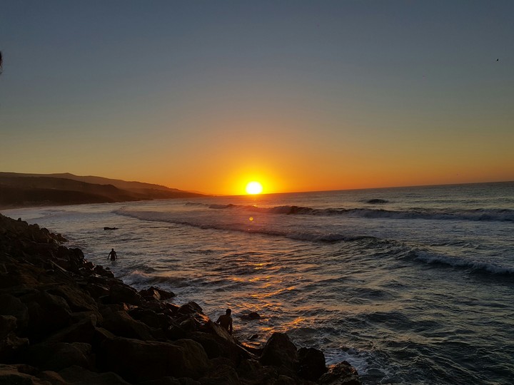 couché  de soleil à tigzirt plage (algerie .tizi ouzou )