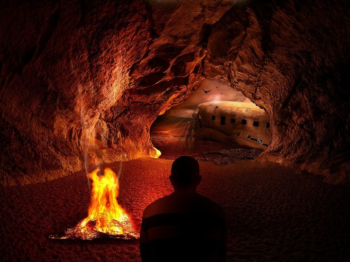 view from a cave