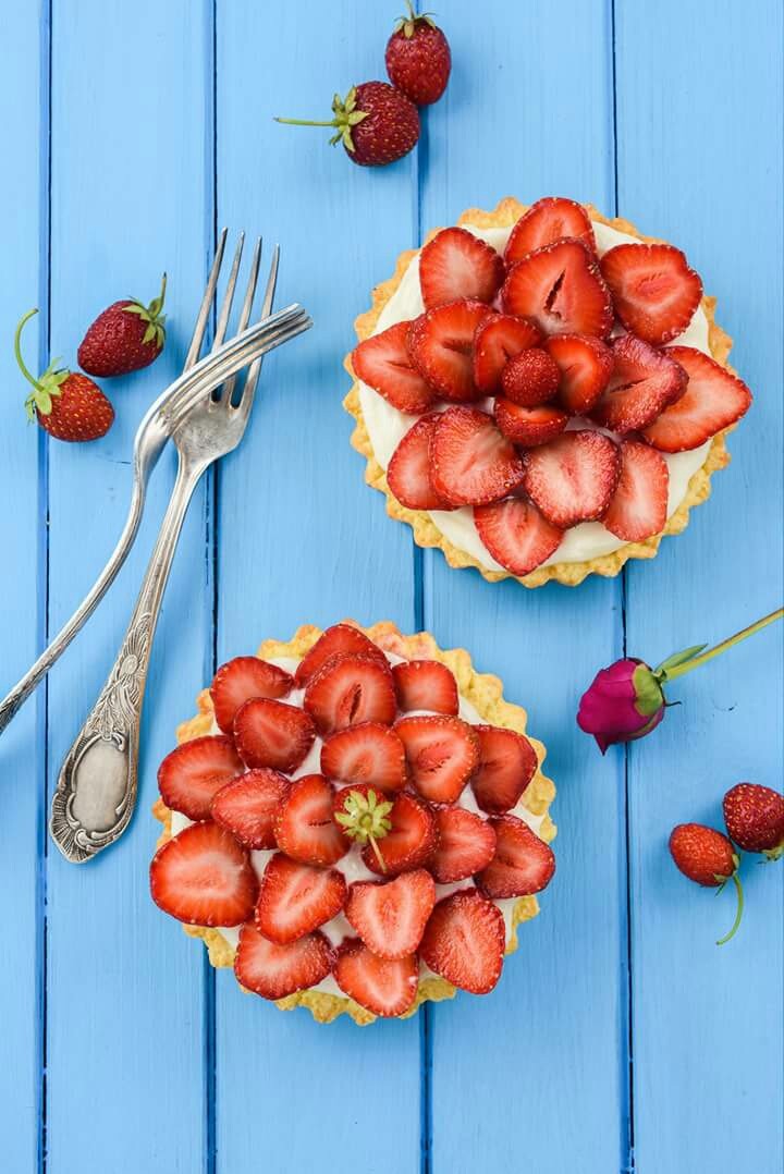 tarte vanille au fraise