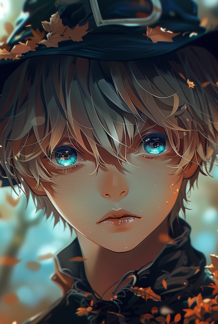 Anime cute boy character cartoon