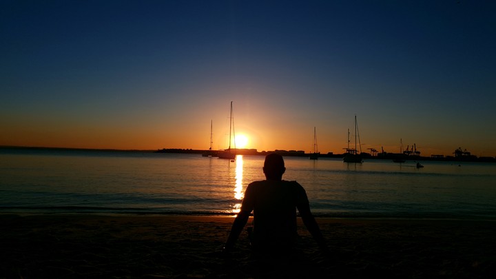 Lonely watching sunset