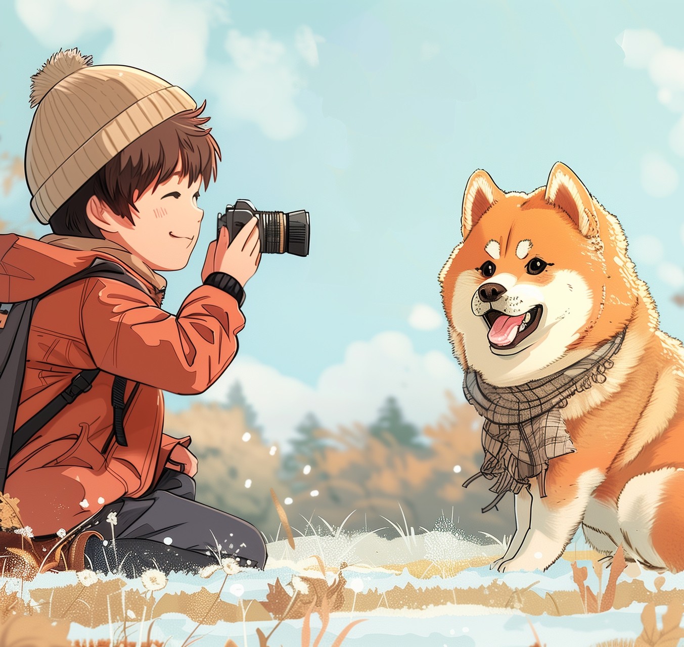 Boy with dog