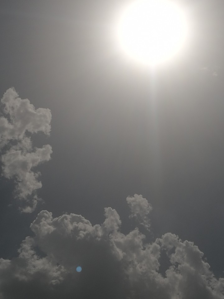 The blazing sun