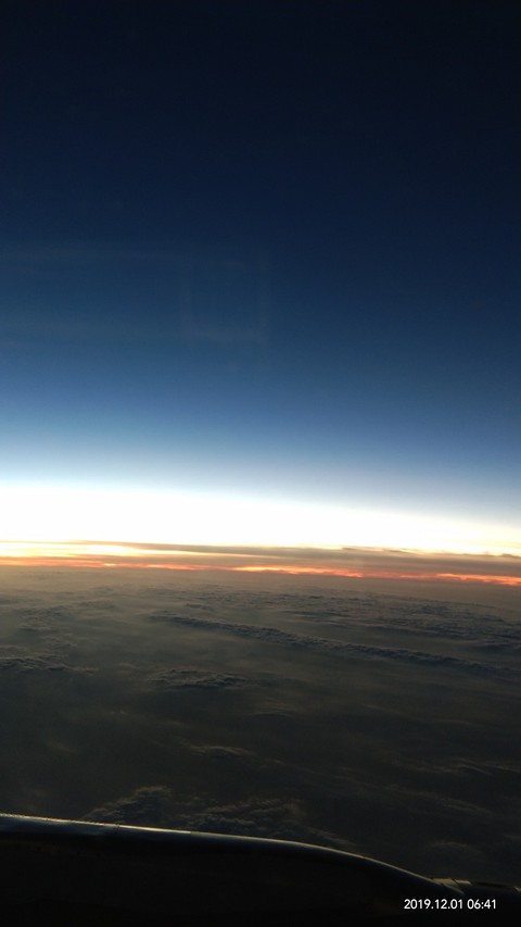 sun rise from aeroplane
