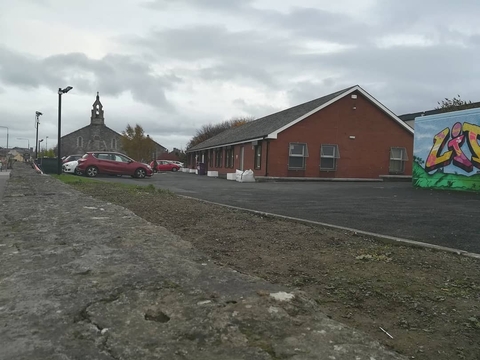 church and graffiti