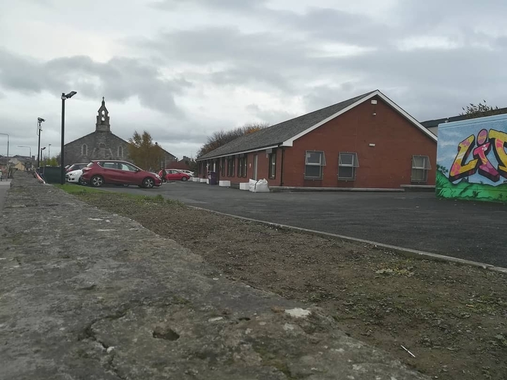 church and graffiti