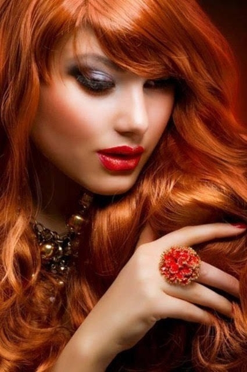 Lips, Red, Hairstyle