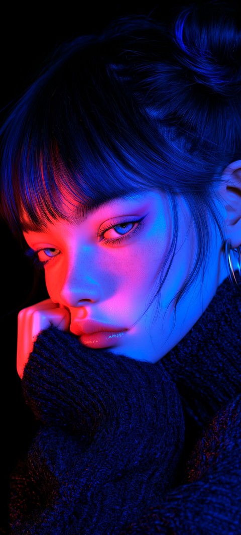 파란, 블랙 배경화면