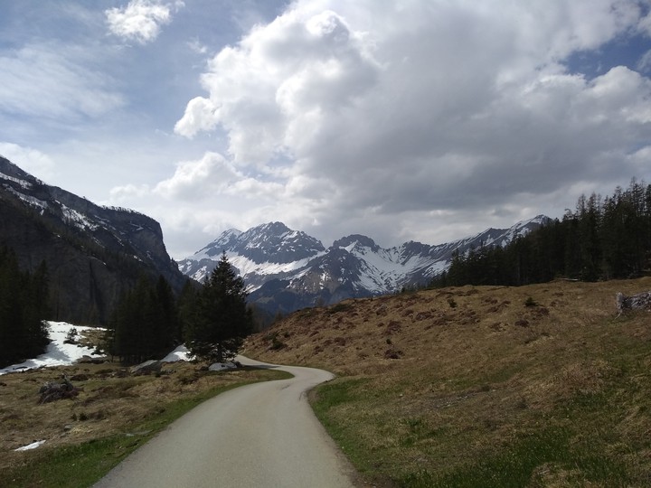 Roads clouds Mountains