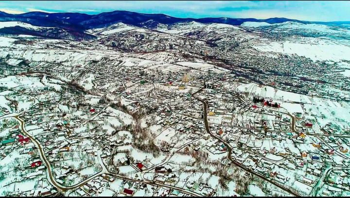 village under the snow