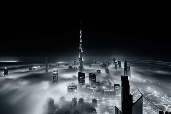 city in the fog