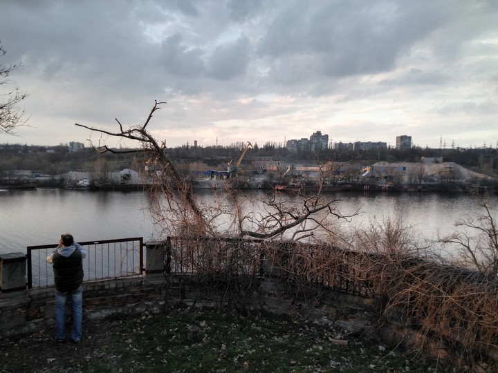 photographer at work, Dniper river, Ukraine