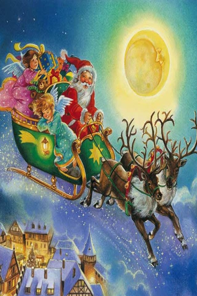 der Nicolaus mit seinem Rentierschlitten.