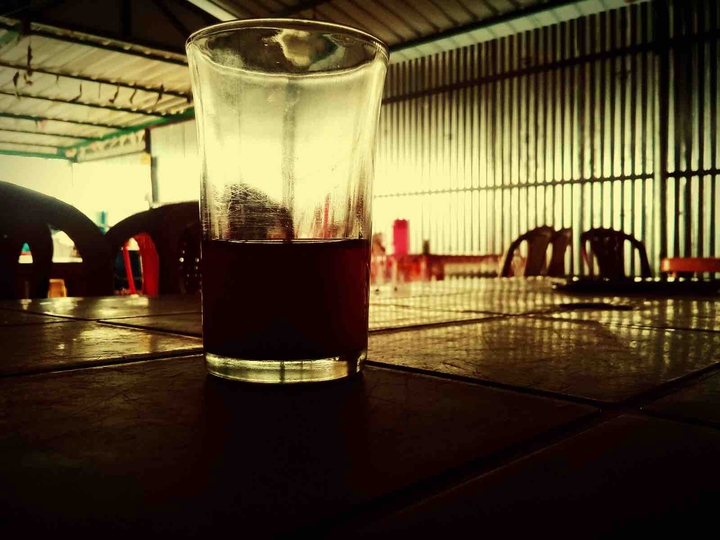black coffee on a rainy day