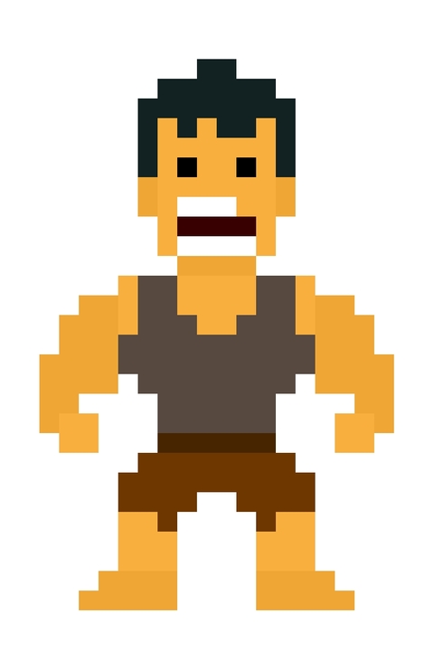 pixel strong man