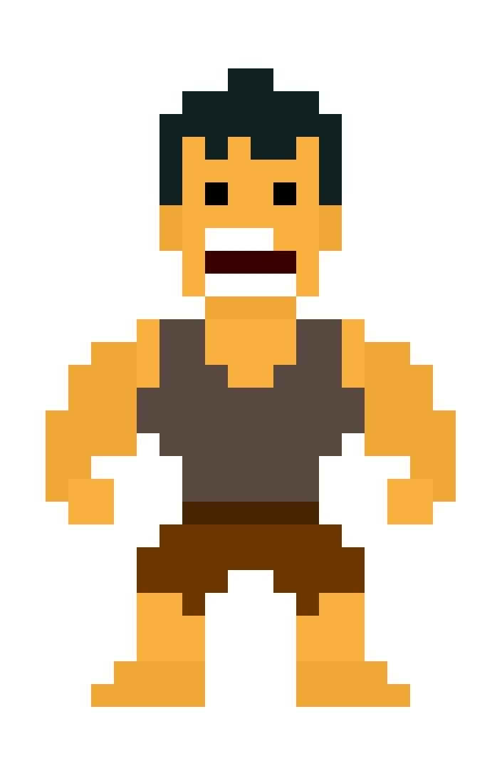 pixel strong man