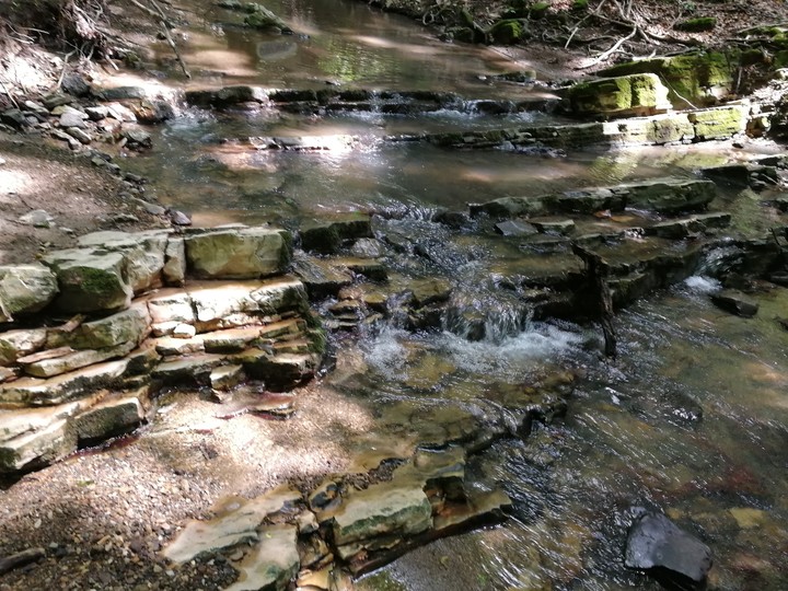 Waterfall and stones
