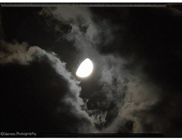 moon in the dark sky