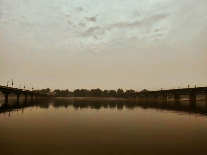 evening at river bank