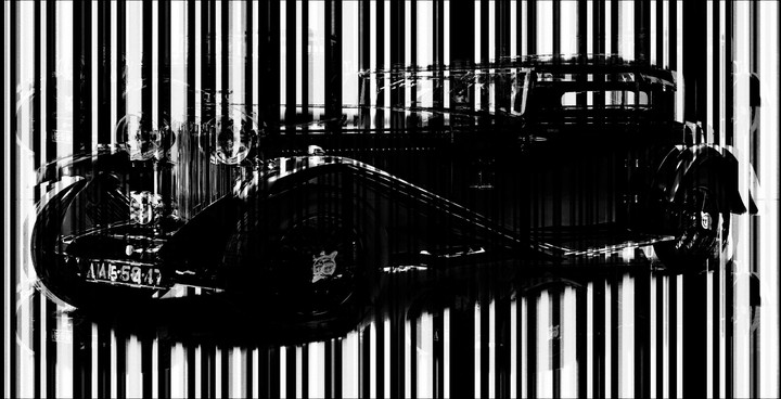 Bar code vintage car