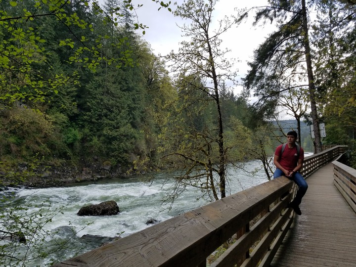 guy on a bridge