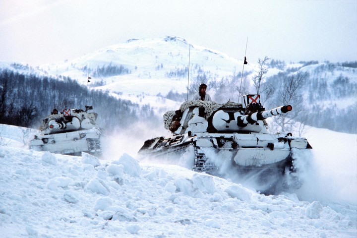 tank in snow