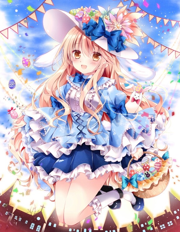 Easter eggs girl