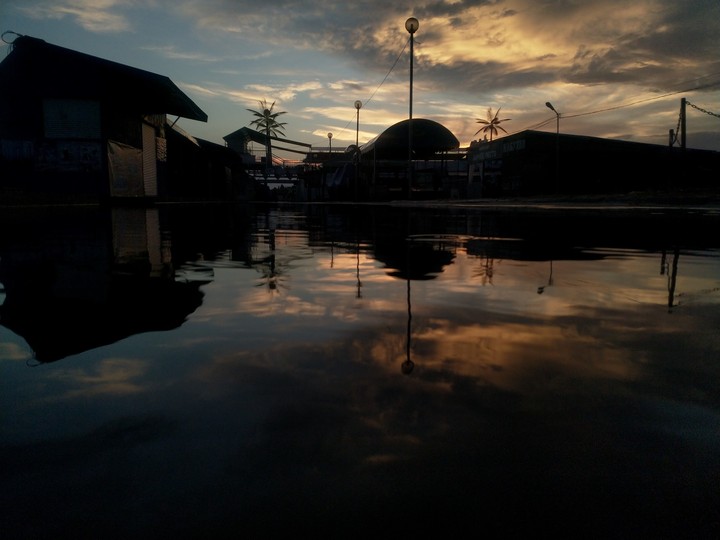 Sunset in water