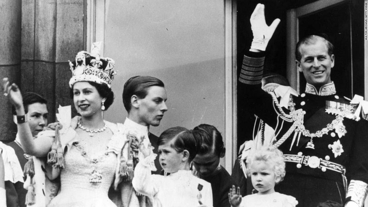 the newly-coronated Queen & consort Prince Philip