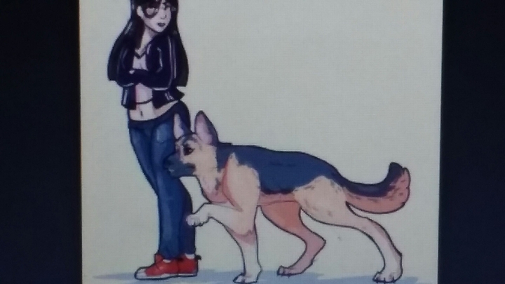 A girl and her dog
