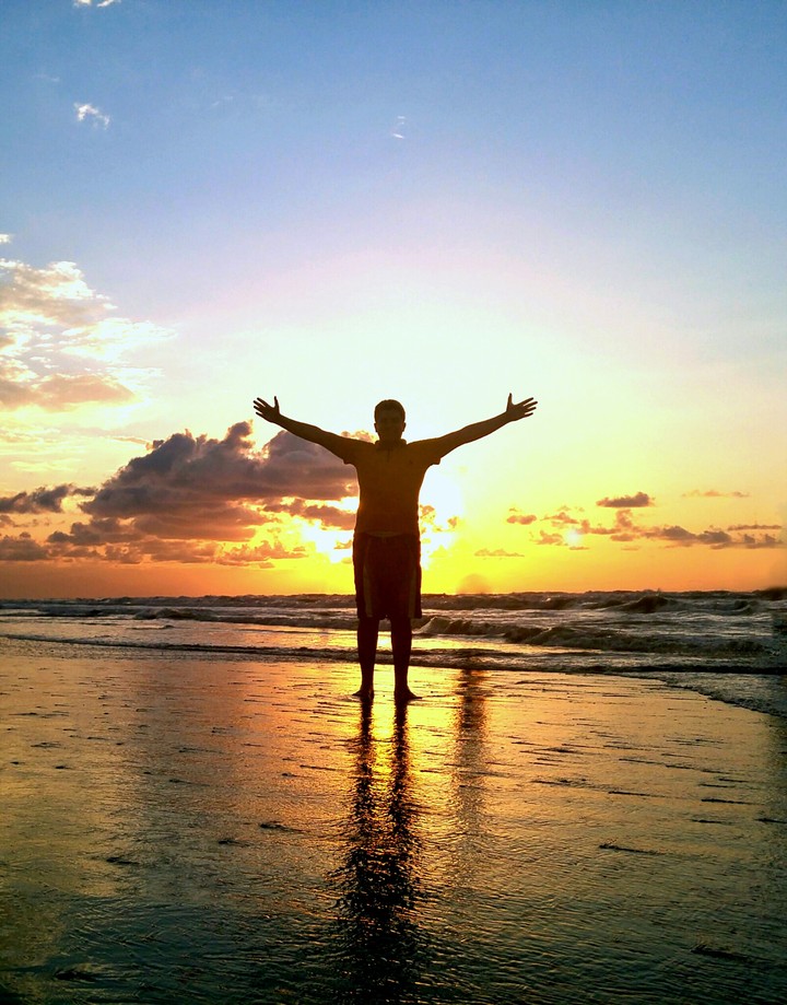 a good sunset of beach Caspian sea