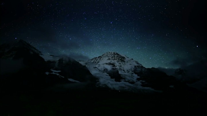 Mountain with stars