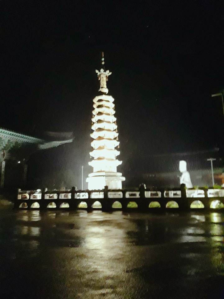 저녁의 8각9층석탑