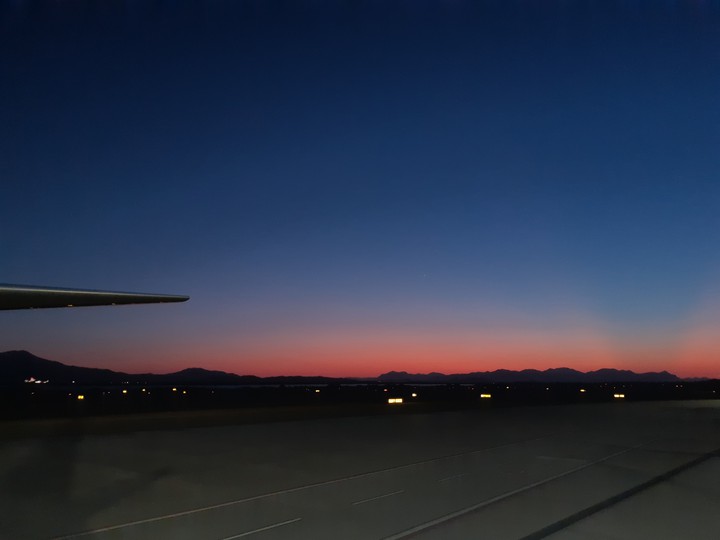 Sunset in Cagliari's airport
