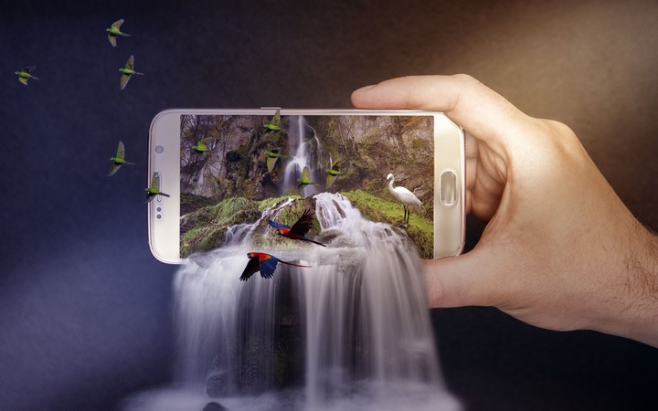 nature with phone