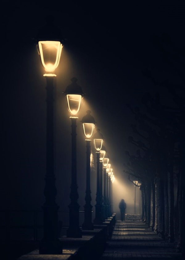 Today the submerged street lamppost in the deserted streets