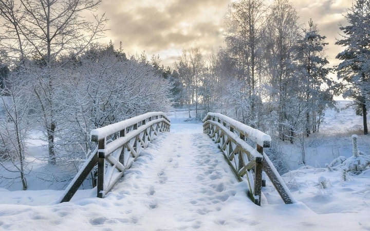 SNOW COVERED BRIDGE