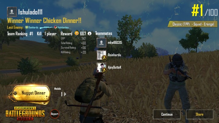 Won Chicken Dinner....