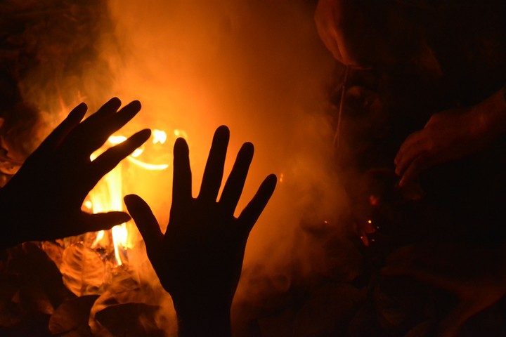 Hands on fire