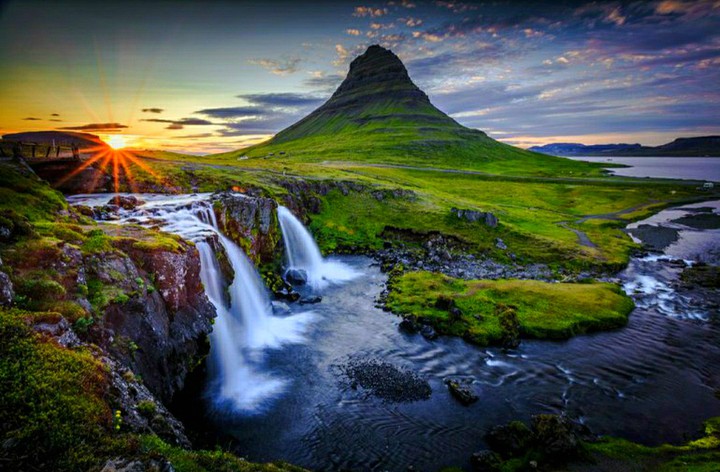 Горы, холм, природа, закат, солнце, nature
