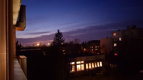 Sunset in Tatabánya, Hungary.