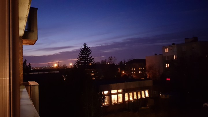 Sunset in Tatabánya, Hungary.