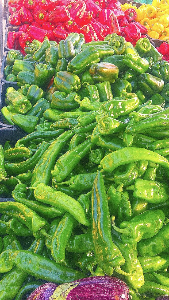 Green chilli peppers